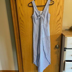 Blue and White Stripped jumpsuit